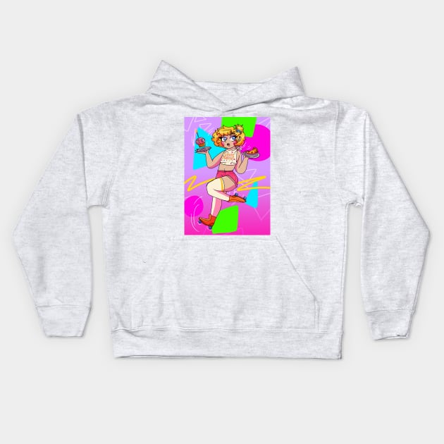 Toy Chica Gijinka Kids Hoodie by spaceagebarbie